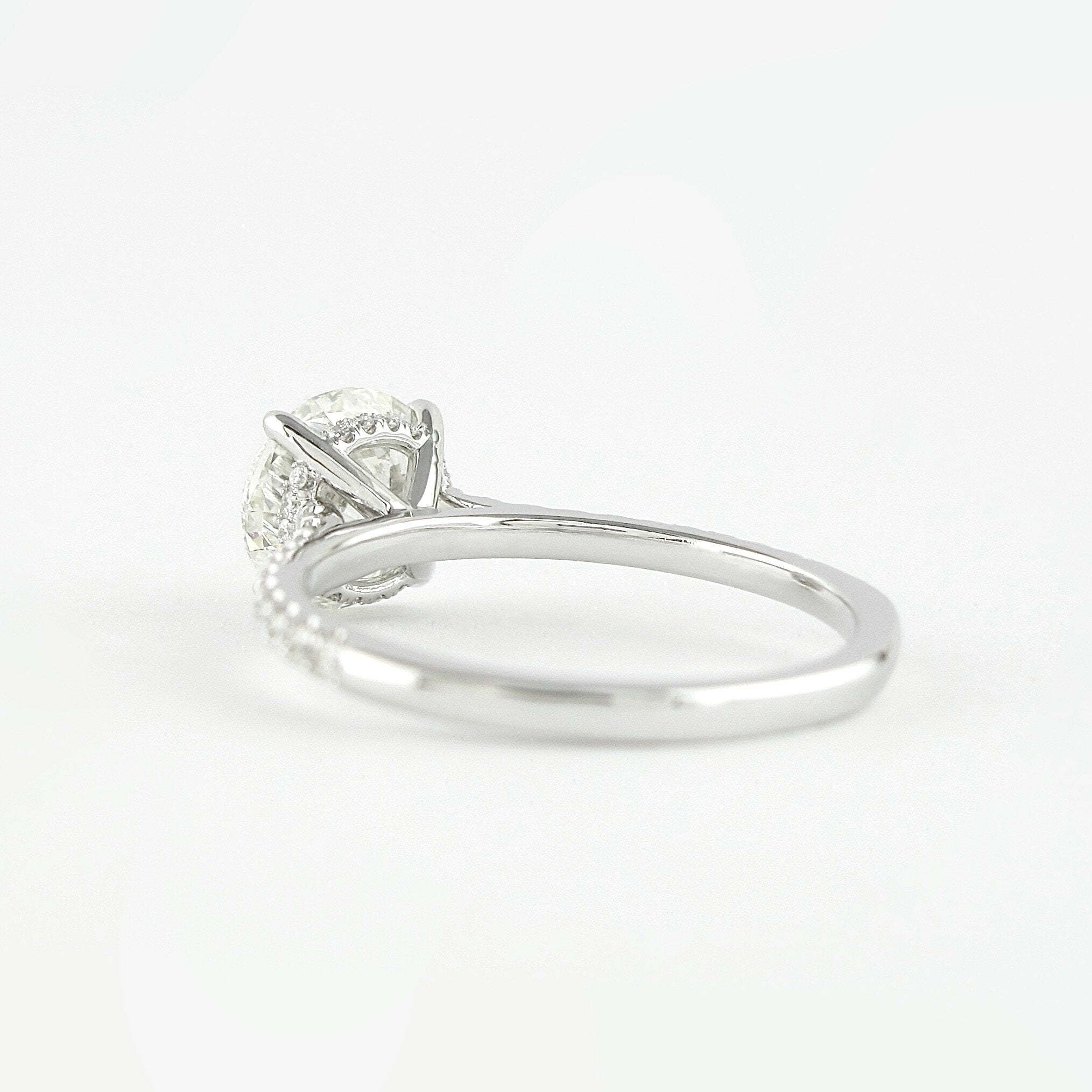1.0 CT Round Cut Hidden Halo Moissanite Engagement Ring
