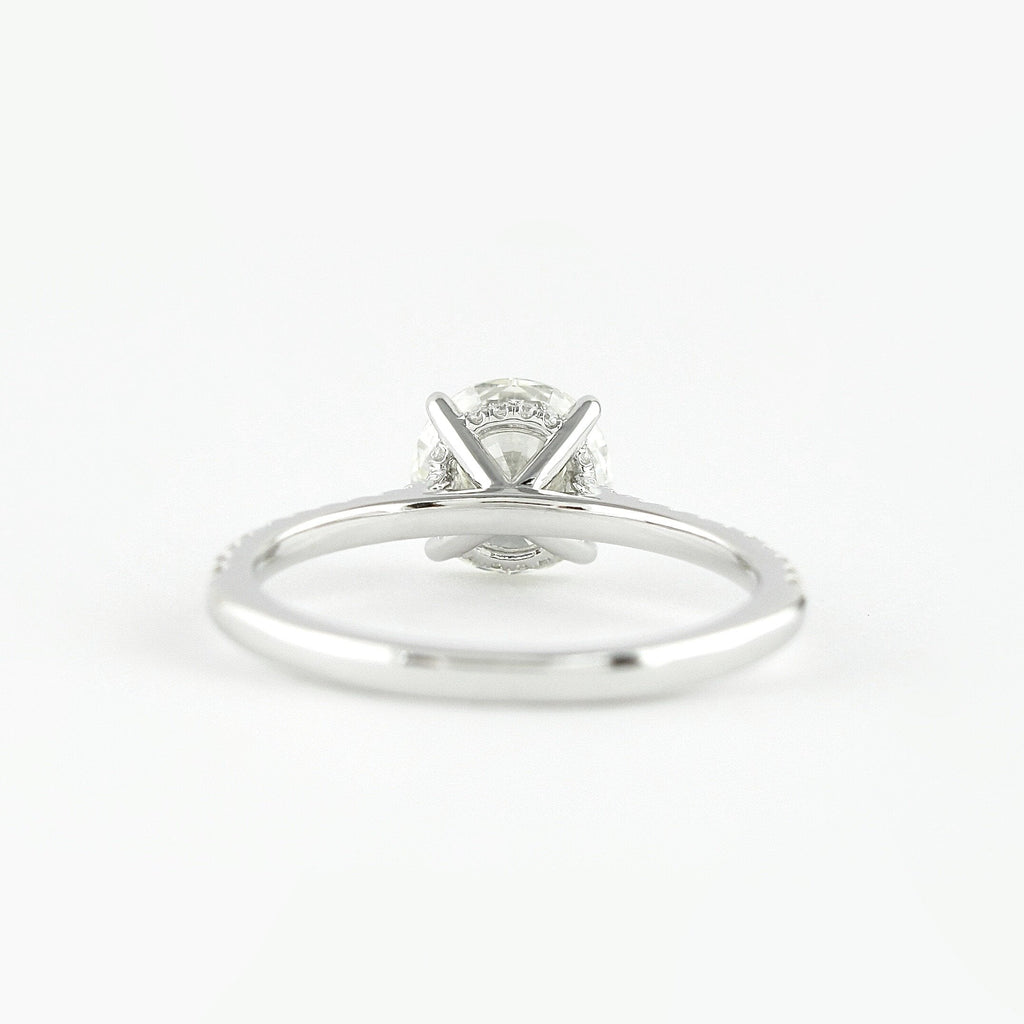 1.0 CT Round Cut Hidden Halo Moissanite Engagement Ring