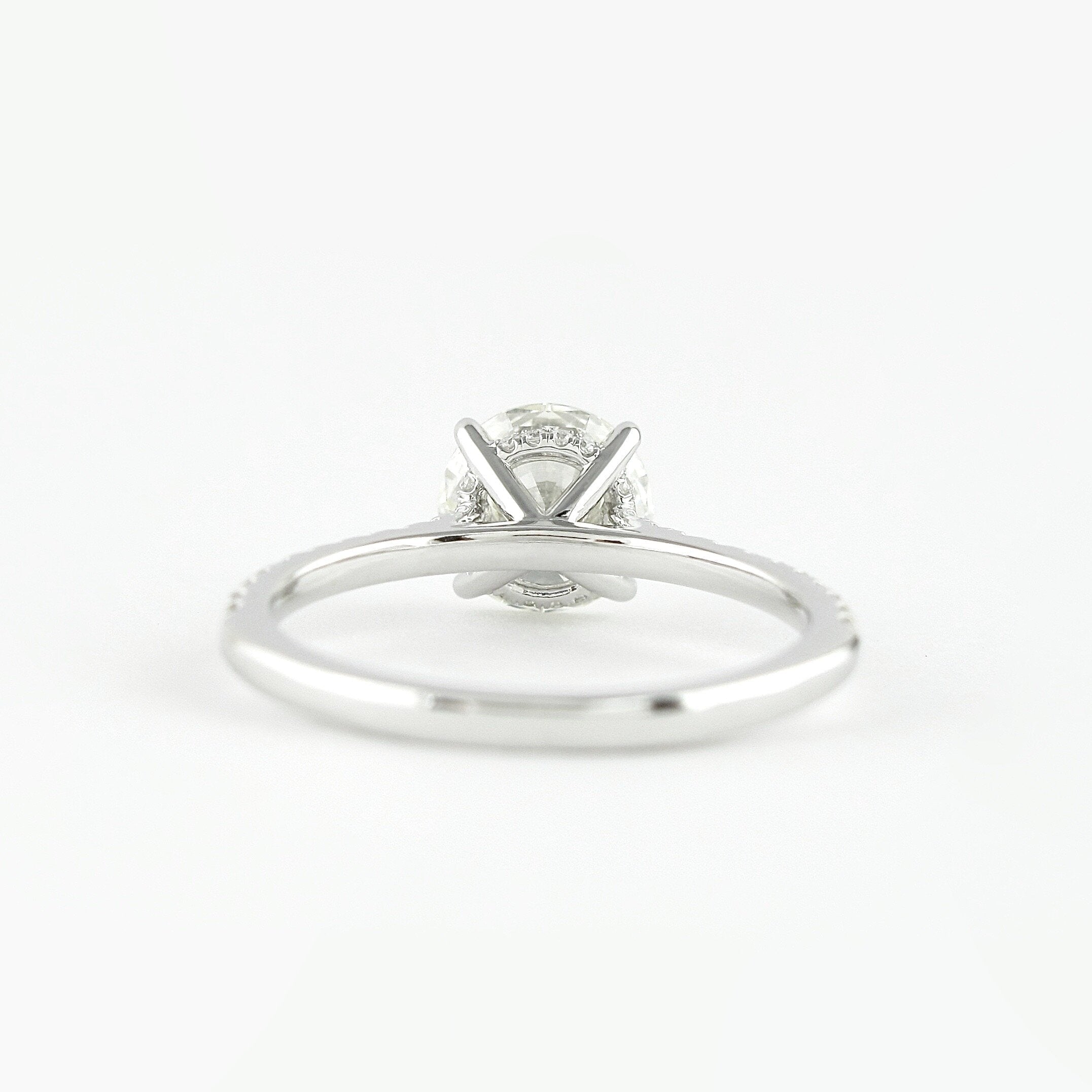 1.0 CT Round Cut Hidden Halo Moissanite Engagement Ring