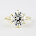 1.90 CT Round Cut Moissanite Diamond Pave Style Engagement Ring