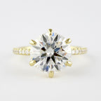 1.90 CT Round Cut Moissanite Diamond Pave Style Engagement Ring
