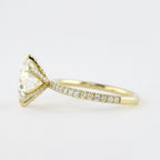 1.90 CT Round Cut Moissanite Diamond Pave Style Engagement Ring