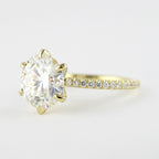 1.90 CT Round Cut Moissanite Diamond Pave Style Engagement Ring