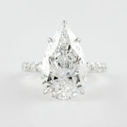 2.10 CT Pear Moissanite Pave Setting Engagement Ring