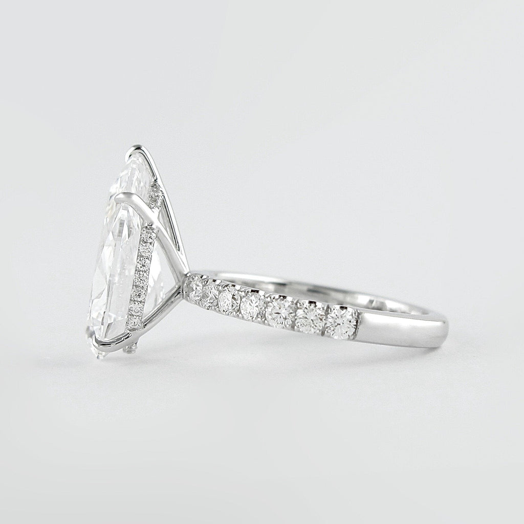 2.10 CT Pear Moissanite Pave Setting Engagement Ring