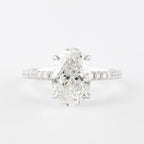 1.91 CT Oval Cut Moissanite Pave Engagement Ring