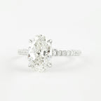 1.91 CT Oval Cut Moissanite Pave Engagement Ring