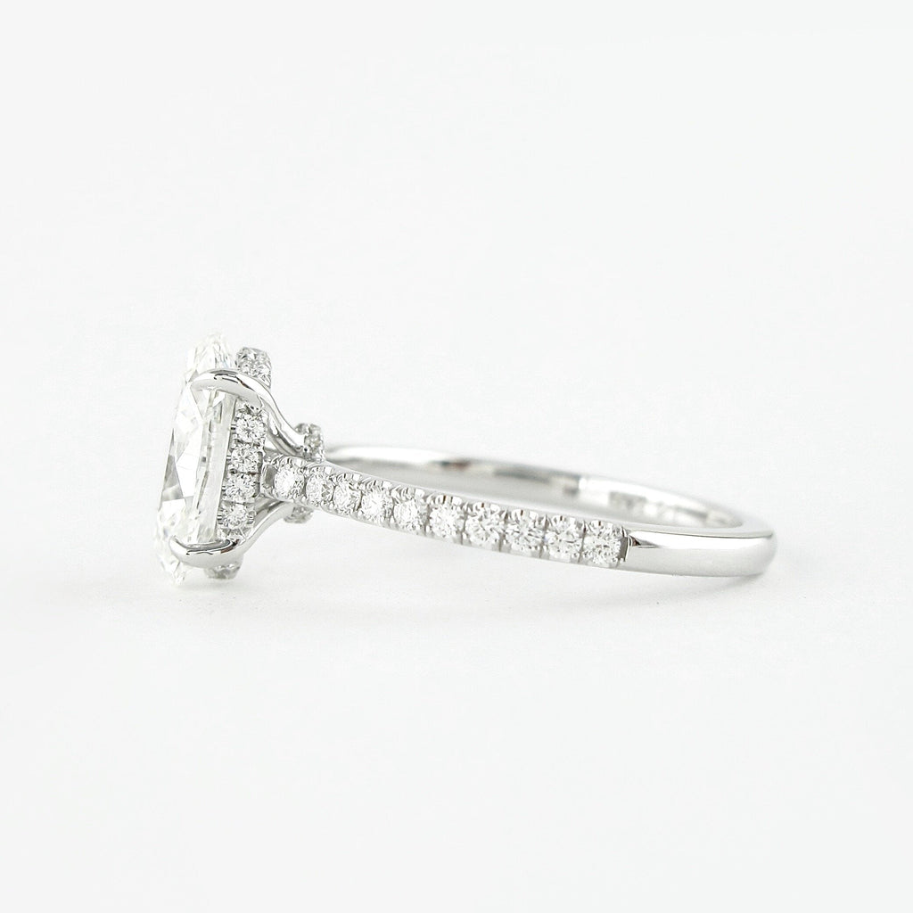 1.91 CT Oval Cut Moissanite Pave Engagement Ring