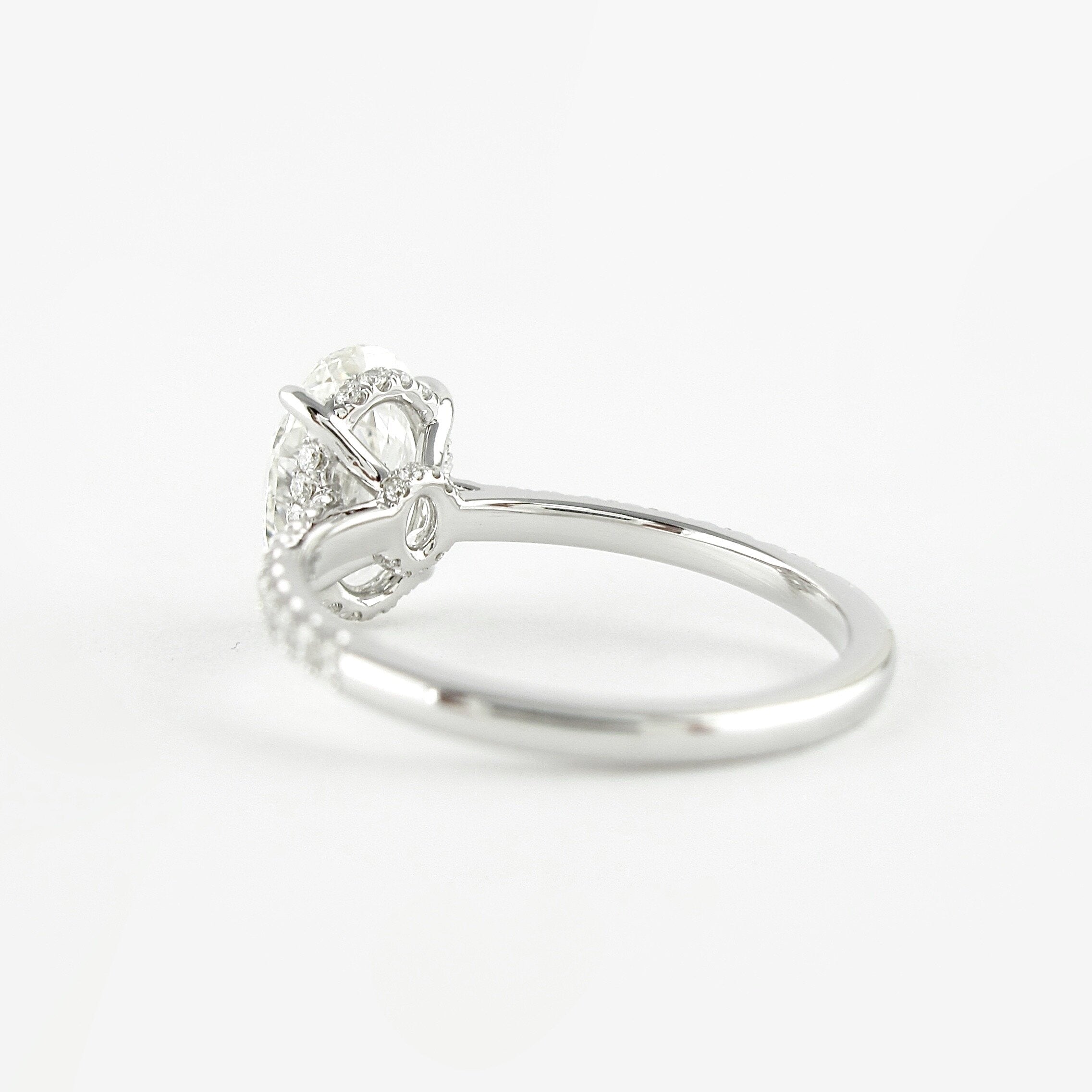 1.91 CT Oval Cut Moissanite Pave Engagement Ring