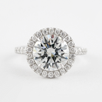 1.0 CT Round Cut Moissanite Halo Setting Engagement Ring