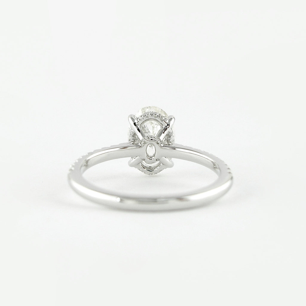 1.91 CT Oval Cut Moissanite Pave Engagement Ring