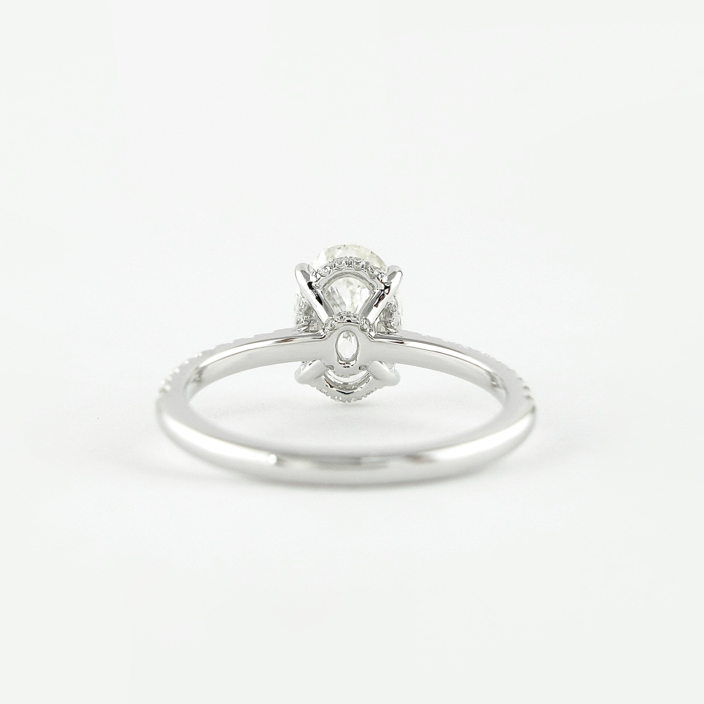 1.91 CT Oval Cut Moissanite Pave Engagement Ring