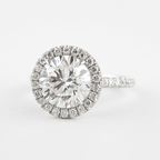 1.0 CT Round Cut Moissanite Halo Setting Engagement Ring