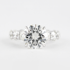 1.40 CT Round Cut Moissanite Pave Style Engagement Ring