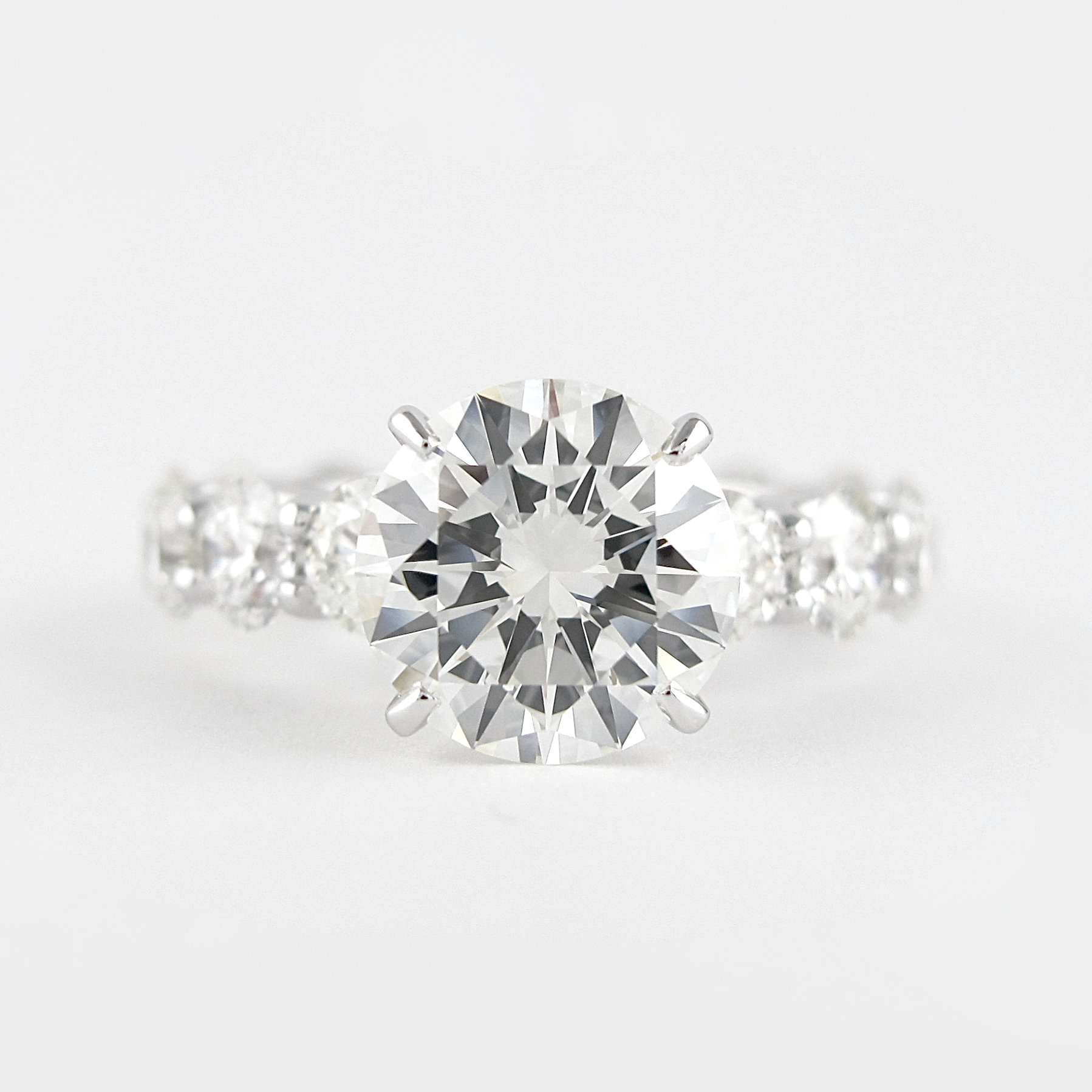 1.40 CT Round Cut Moissanite Pave Style Engagement Ring