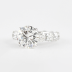 1.40 CT Round Cut Moissanite Pave Style Engagement Ring