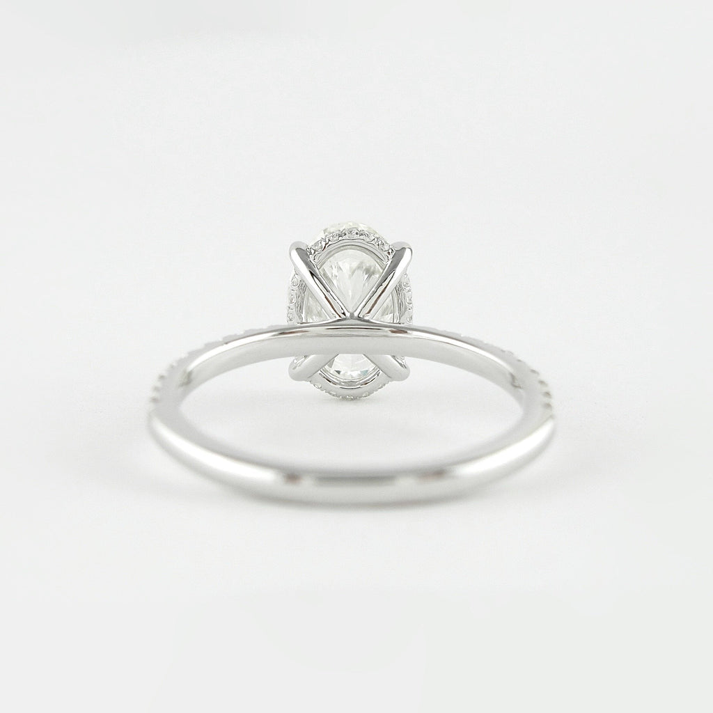 1.33 CT Oval Cut Pave Setting Moissanite Engagement Ring