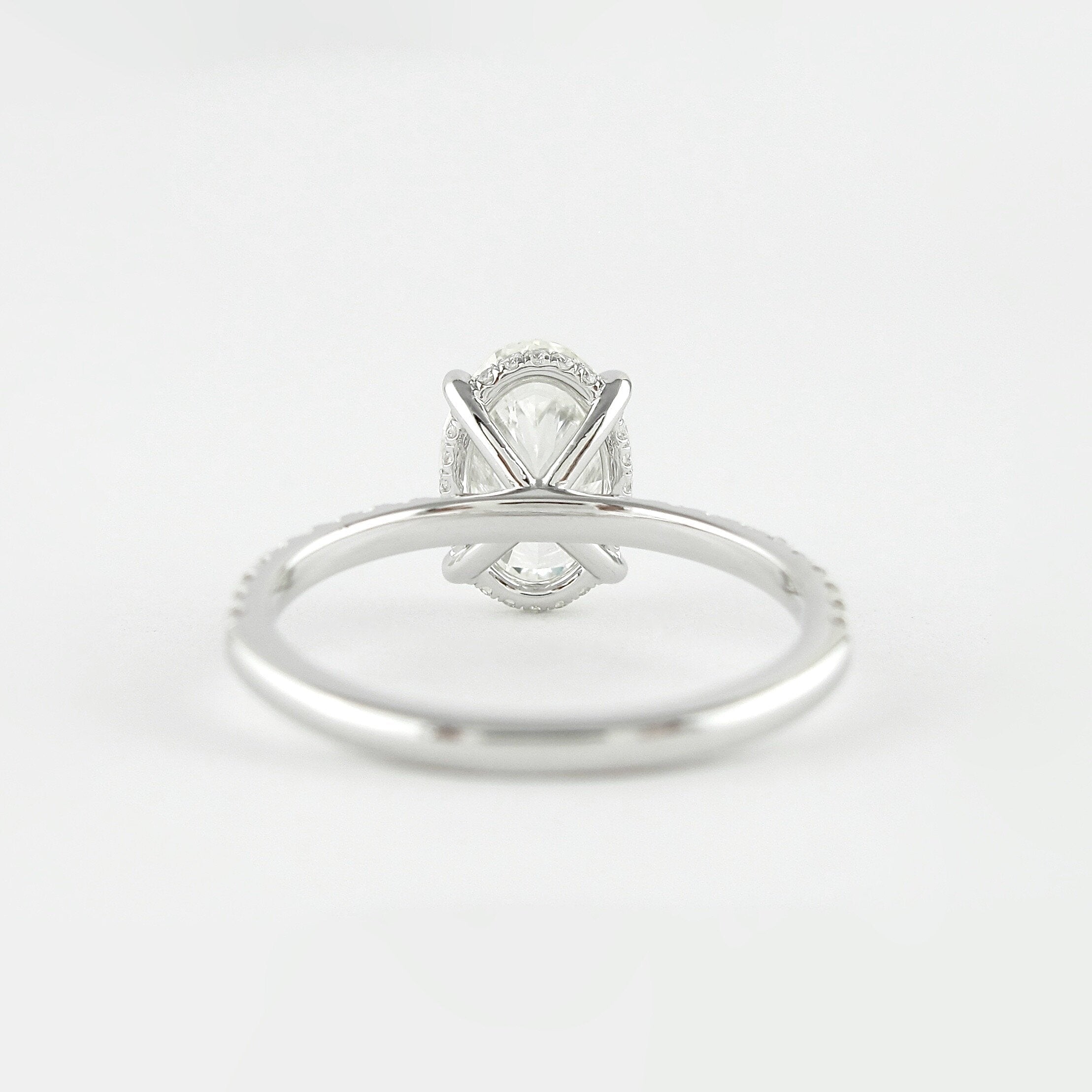 1.33 CT Oval Cut Pave Setting Moissanite Engagement Ring