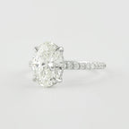 1.33 CT Oval Cut Pave Setting Moissanite Engagement Ring