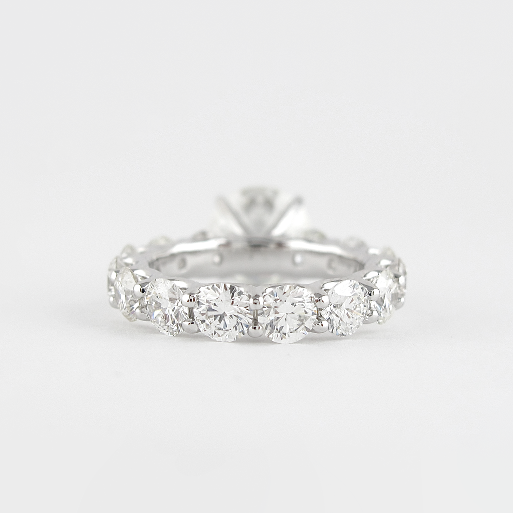 1.40 CT Round Cut Moissanite Pave Style Engagement Ring