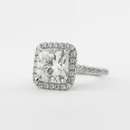 2.15 CT Cushion Cut Moissanite Halo Setting Engagement Ring