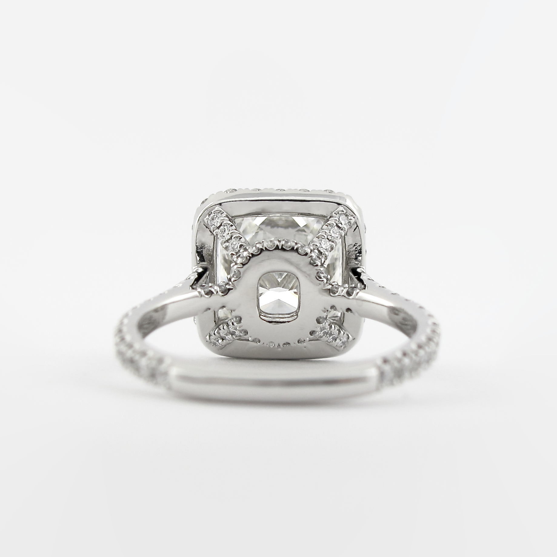 2.15 CT Cushion Cut Moissanite Halo Setting Engagement Ring
