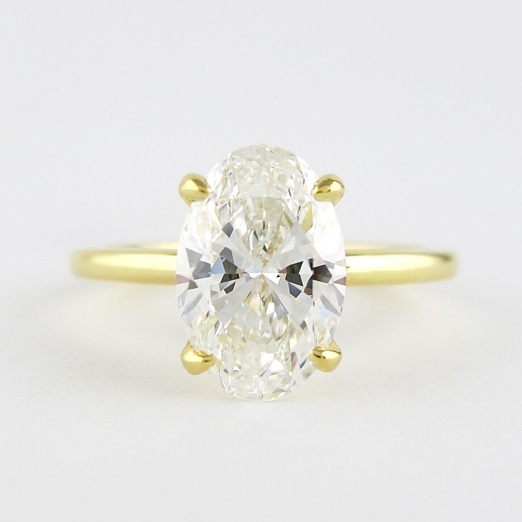 1.33 CT Oval Cut Solitaire Moissanite Engagement Ring