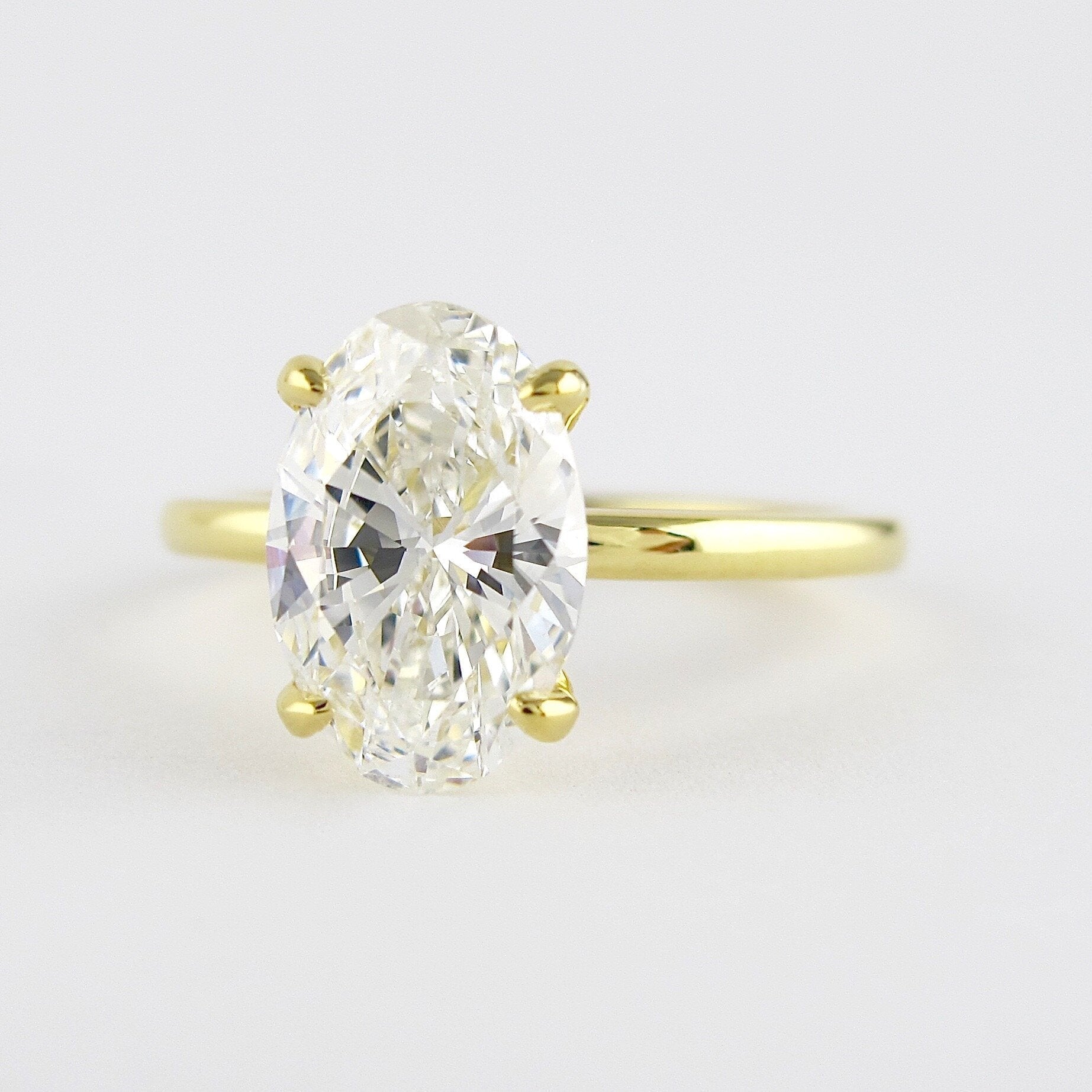 1.33 CT Oval Cut Solitaire Moissanite Engagement Ring