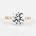 1.50 CT Round Moissanite Pave Engagement Ring