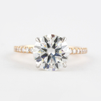 1.50 CT Round Moissanite Pave Engagement Ring
