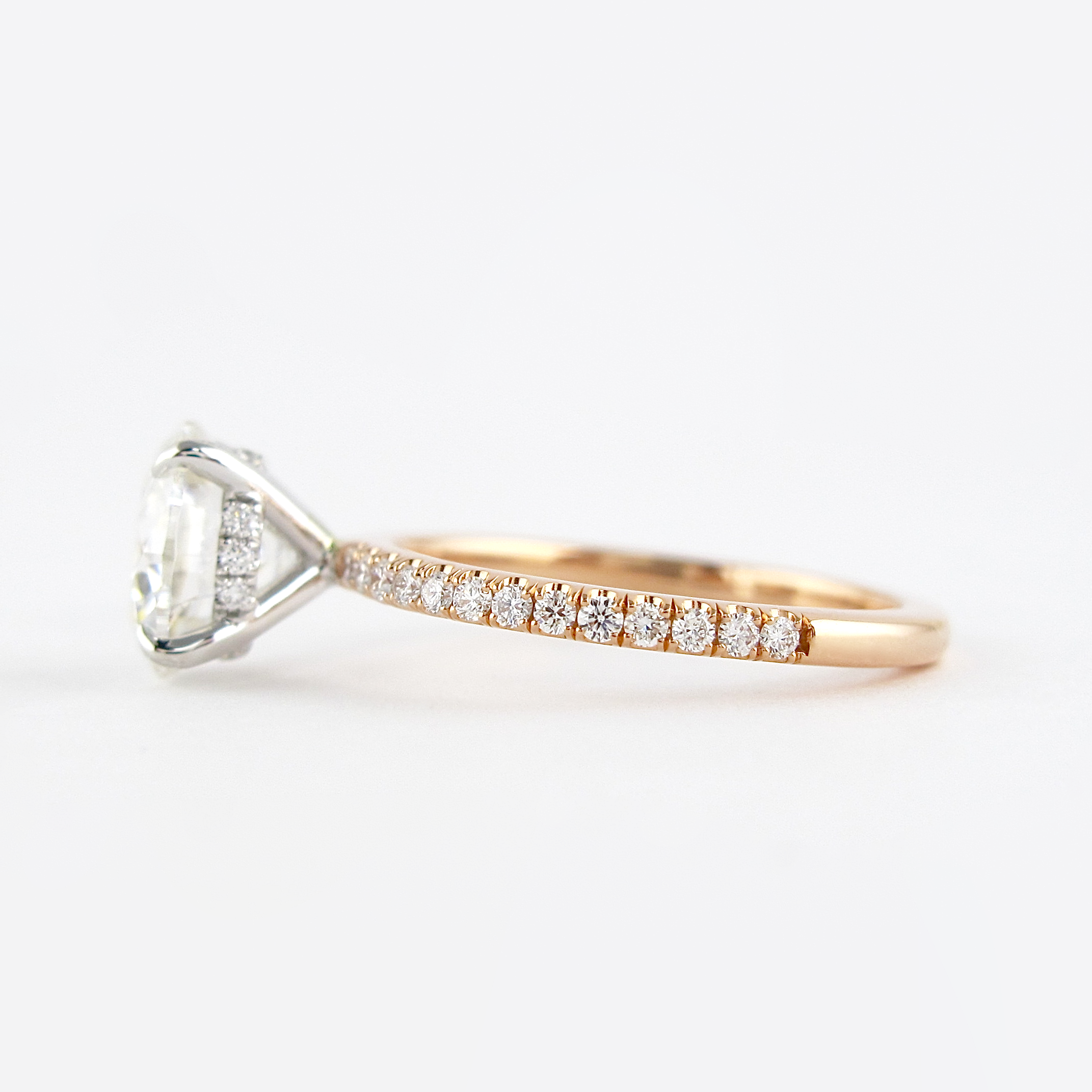 1.50 CT Round Moissanite Pave Engagement Ring