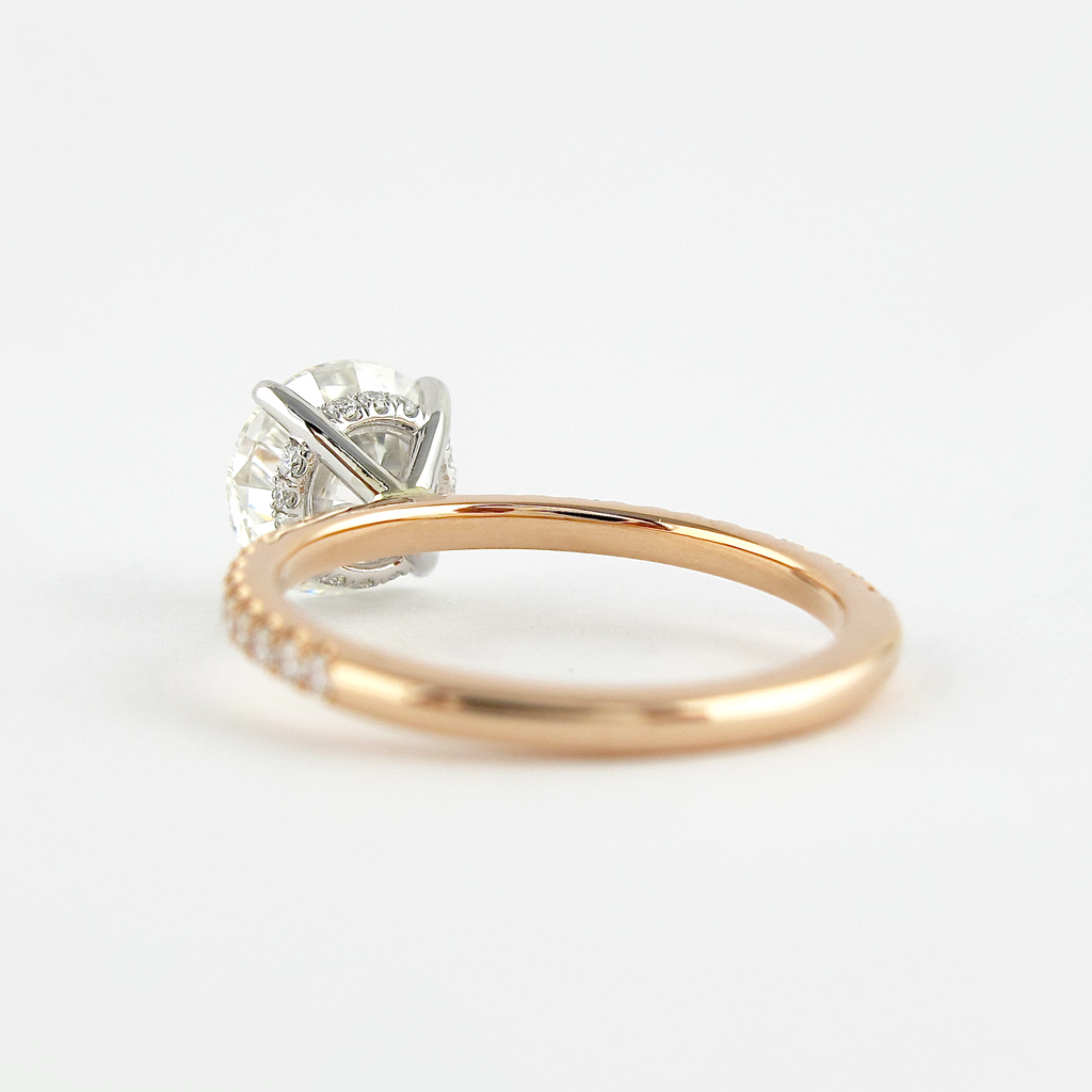 1.50 CT Round Moissanite Pave Engagement Ring