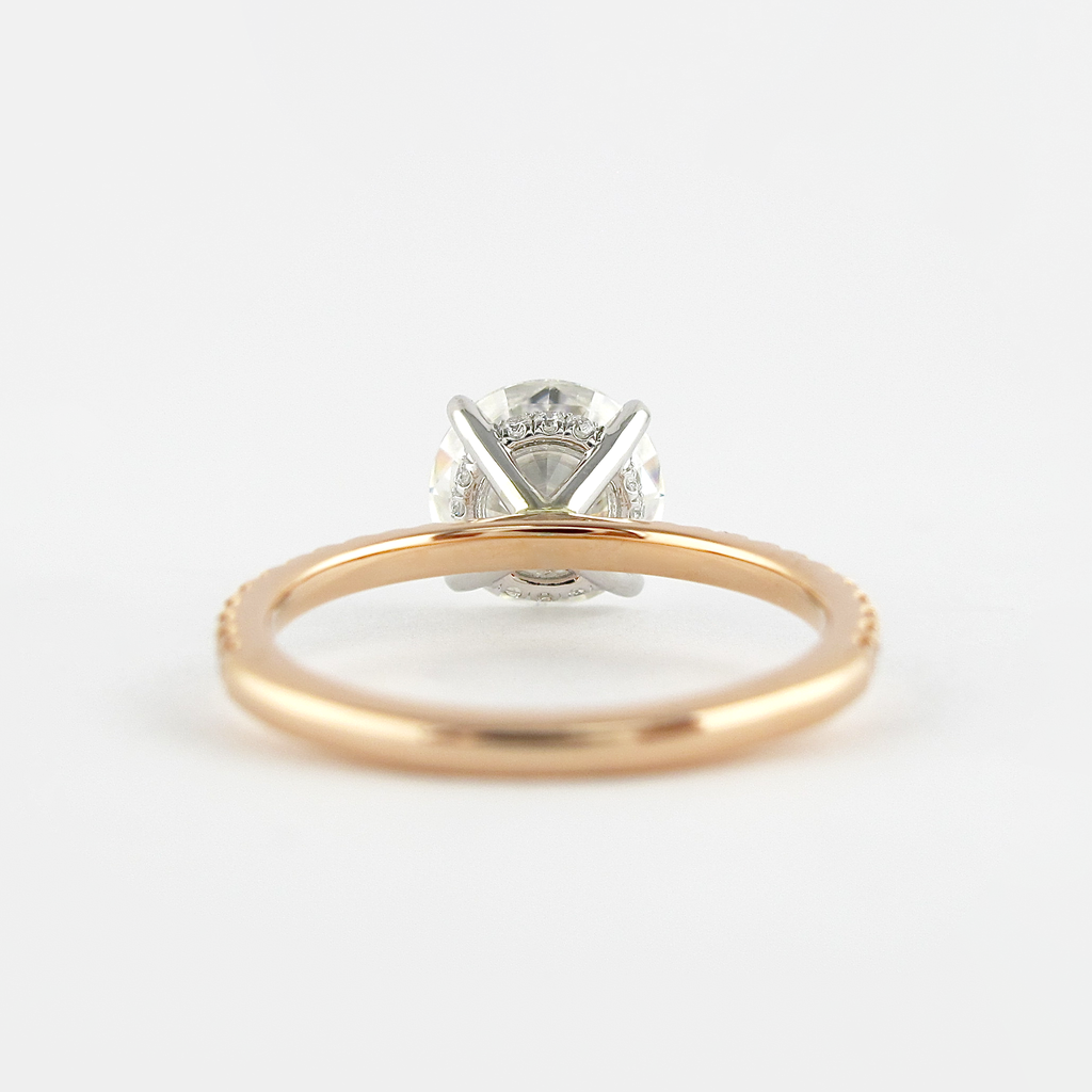 1.50 CT Round Moissanite Pave Engagement Ring