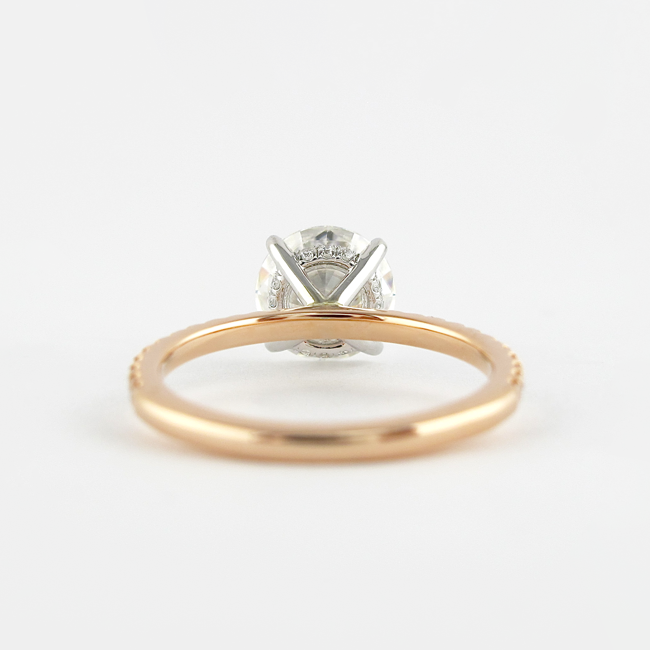 1.50 CT Round Moissanite Pave Engagement Ring