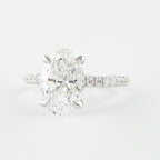 1.33 CT Oval Cut Pave Style Moissanite Engagement Ring