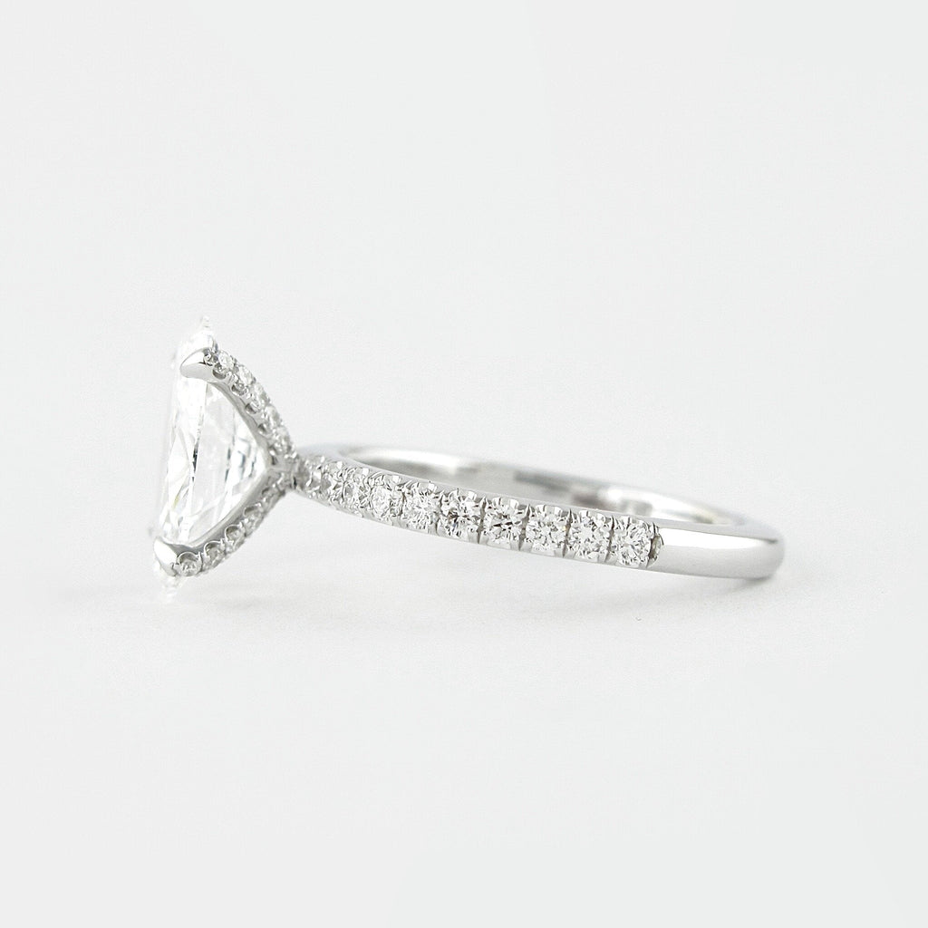 1.33 CT Oval Cut Pave Style Moissanite Engagement Ring