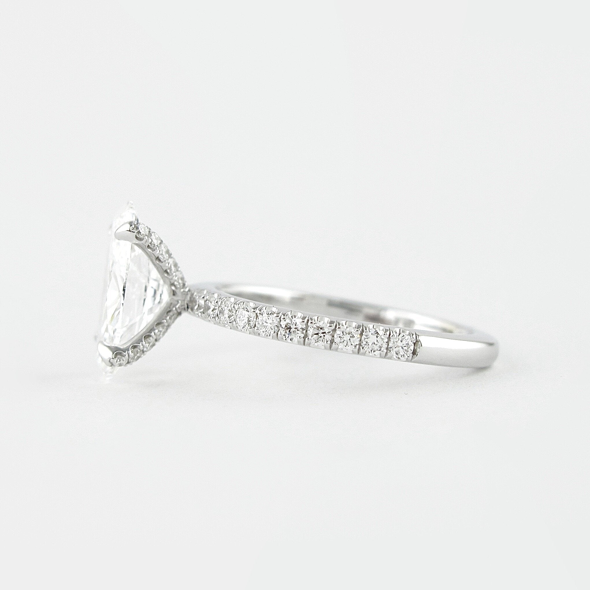 1.33 CT Oval Cut Pave Style Moissanite Engagement Ring