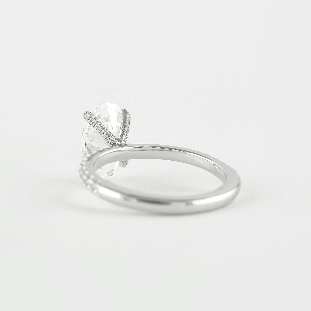 1.33 CT Oval Cut Pave Style Moissanite Engagement Ring