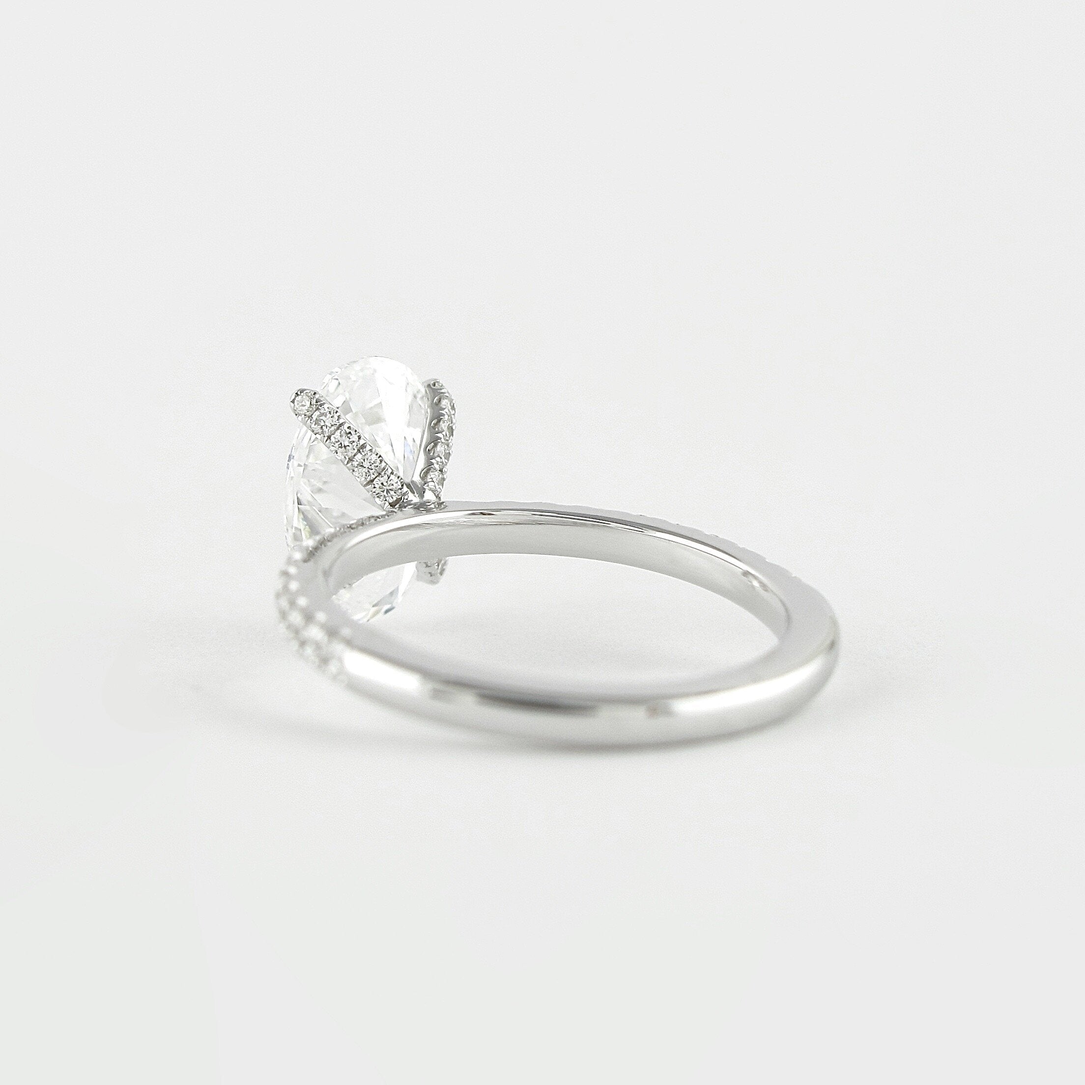 1.33 CT Oval Cut Pave Style Moissanite Engagement Ring