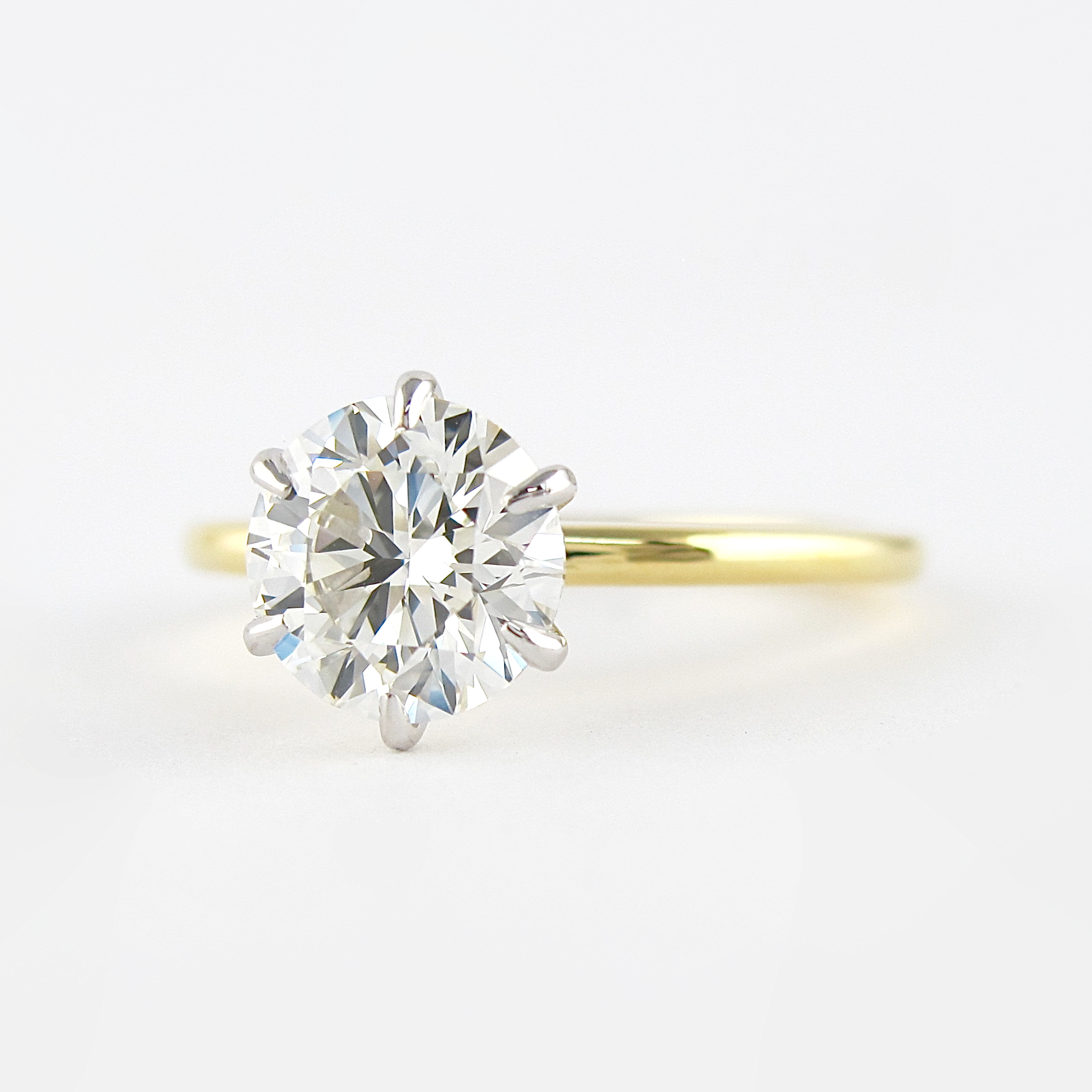 1.0 CT Round Cut Solitaire Style Moissanite Engagement Ring