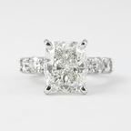 1.50 CT Cushion Cut Moissanite Pave Style Engagement Ring