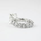 1.50 CT Cushion Cut Moissanite Pave Style Engagement Ring