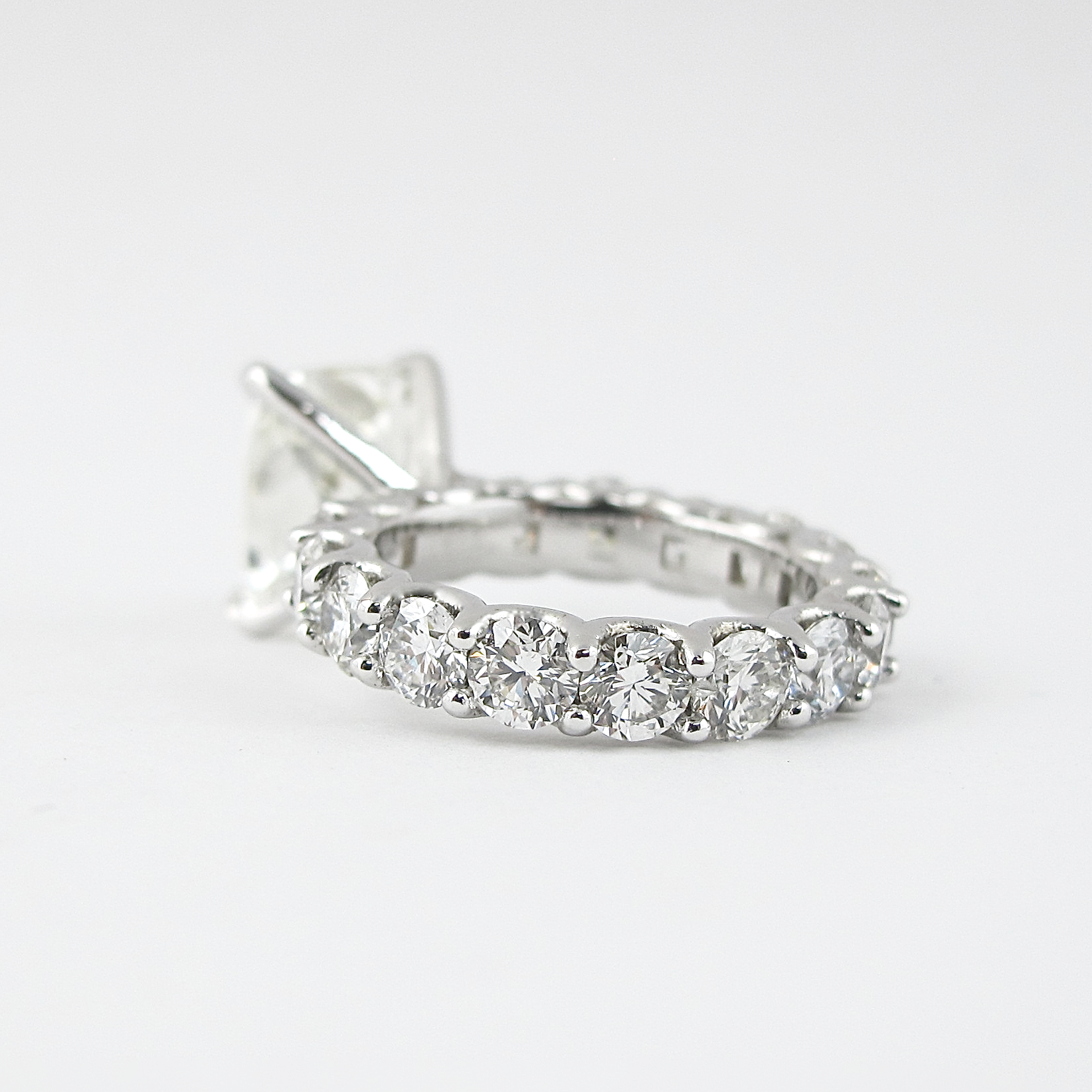 1.50 CT Cushion Cut Moissanite Pave Style Engagement Ring