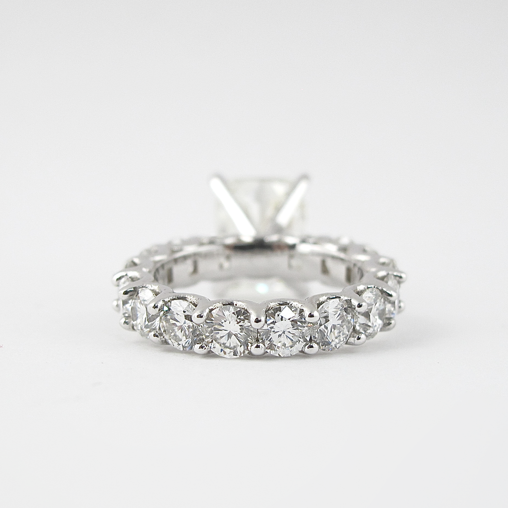 1.50 CT Cushion Cut Moissanite Pave Style Engagement Ring