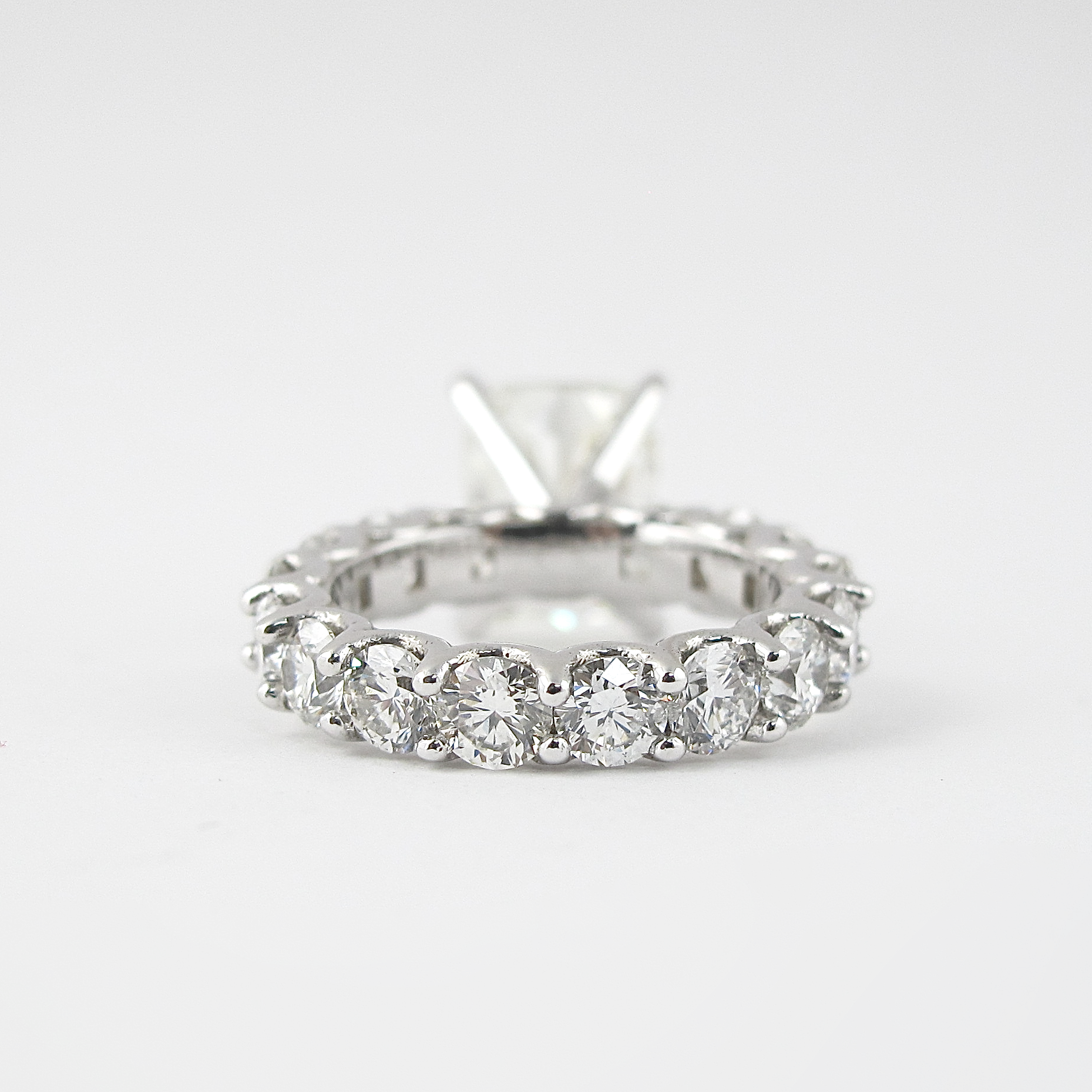 1.50 CT Cushion Cut Moissanite Pave Style Engagement Ring