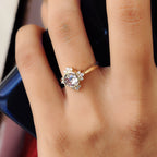 Round Rose Cut Cluster Bezel Set Ring