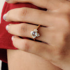 Round Rose Cut Cluster Bezel Set Ring
