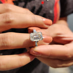 Emerald Cut Engagement Ring With Double Prong