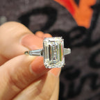 Emerald Cut Engagement Ring With Double Prong