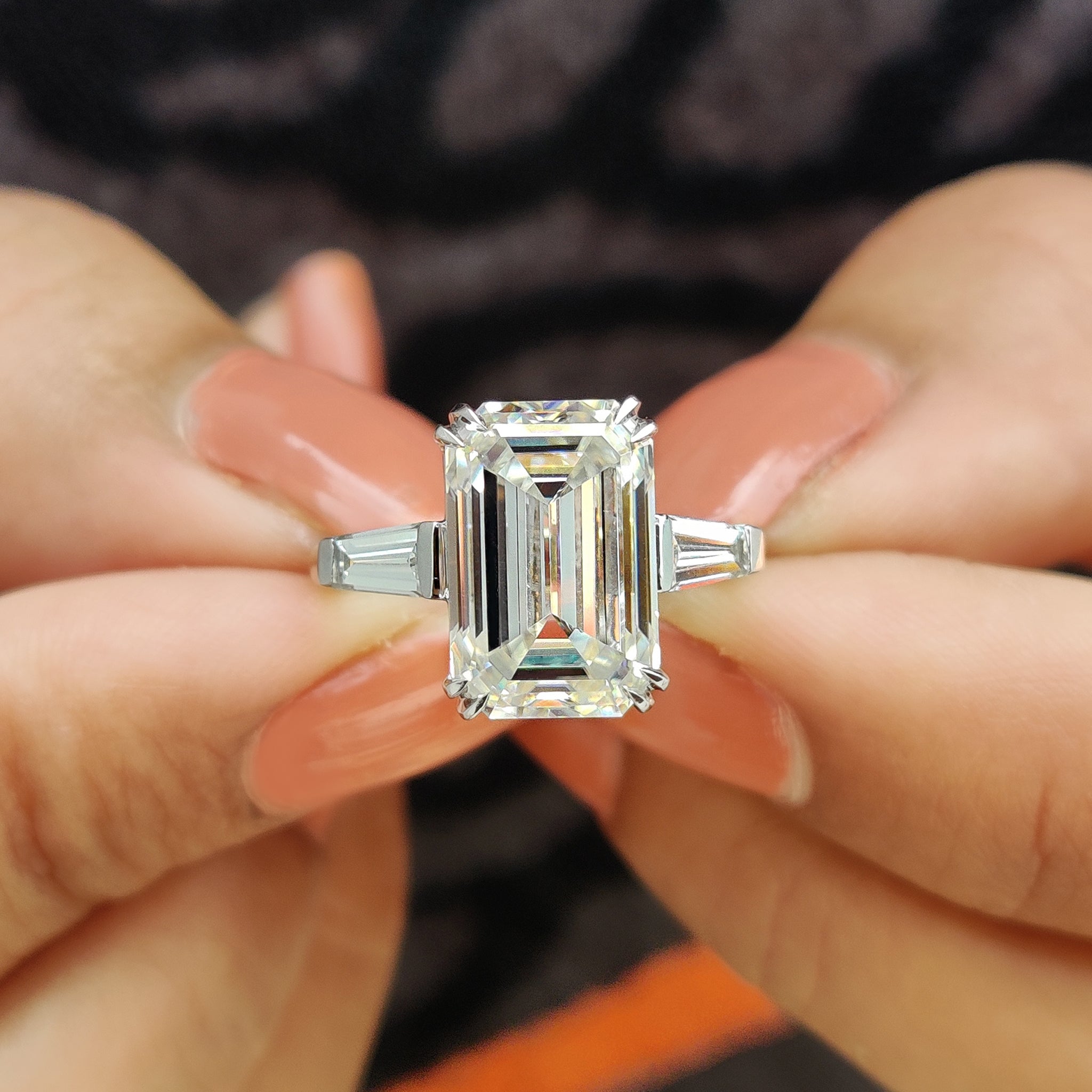 Emerald Cut Engagement Ring With Double Prong